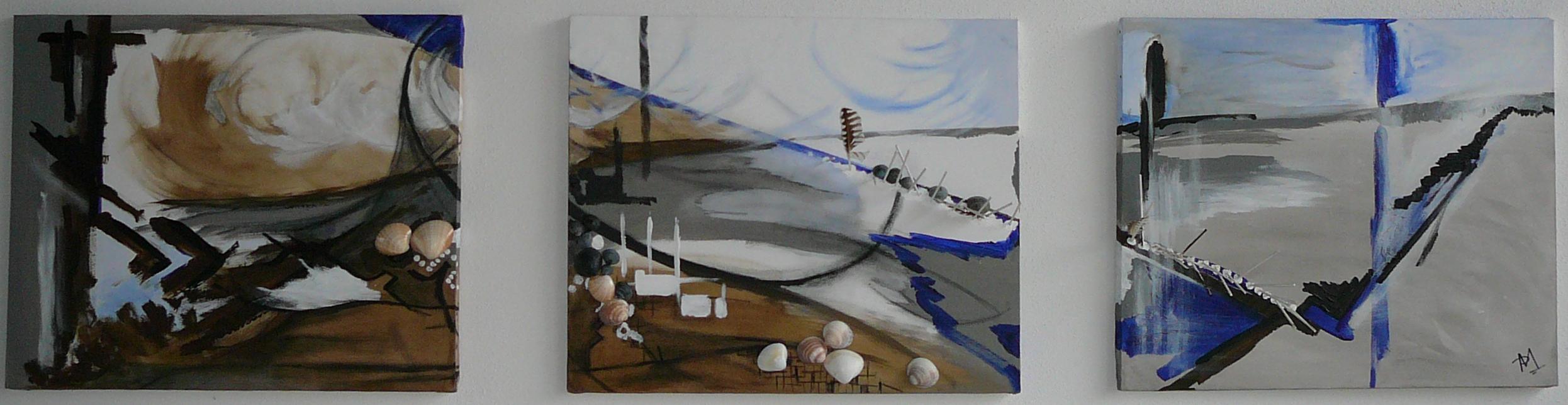 Eb en Vloed 3 x 40 x 30 cm